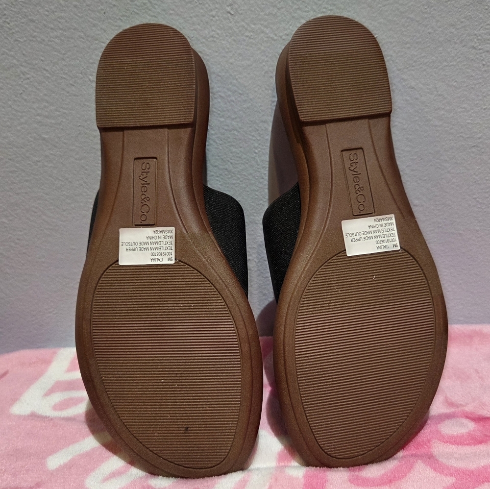 Women's Style&Co Italiaa Elastic Band Sandal Brown And Black, Size 9M - Picture 4 of 5